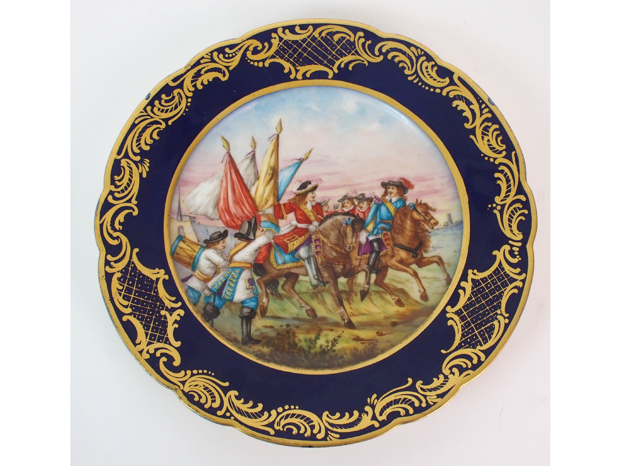 Appraisal: A Sevres-style painted porcelain cabinet plateround plate with victory after