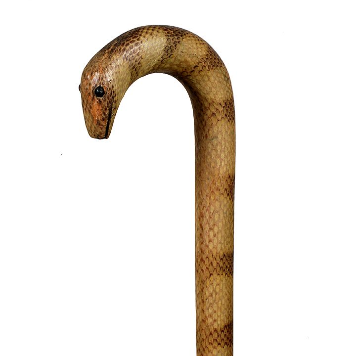 Appraisal: Snake Skin Cane Ca - A completely covered crook cane