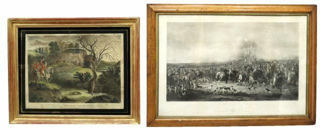 Appraisal: lot of Framed English fox hunting engravings on paper including