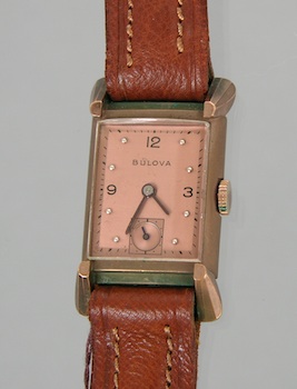 Appraisal: A Gentleman's Rose Gold Bulova Wristwatch k rose gold rectangular