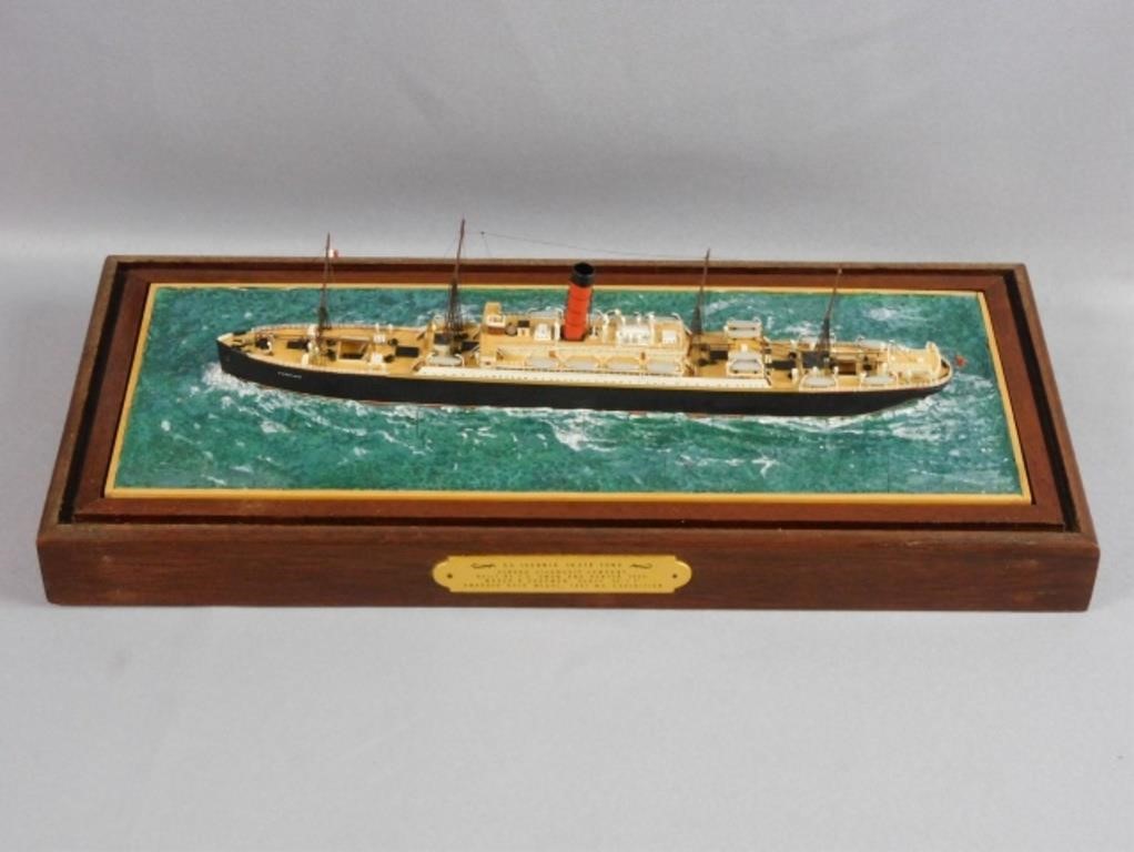 Appraisal: S S IVERNIA CASED SHIP MODEL CUNARD STEAMSHIPline th century