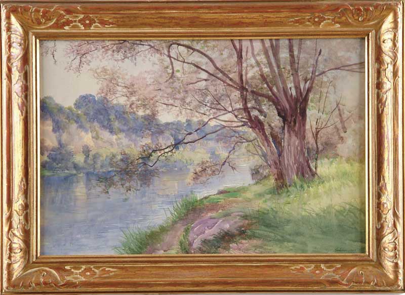 Appraisal: JULES FRANCOIS ARCHILLE AMBROISE French th Century RIVER LANDSCAPE Fine