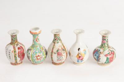 Appraisal: Three Chinese vases Wu Shuang Pu each enamelled with figures