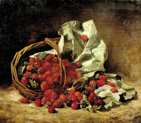 Appraisal: George Henry Hall New York - STILL LIFE OF RASBERRIES