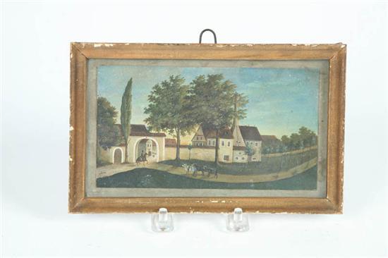 Appraisal: MINIATURE LANDSCAPE PROBABLY EUROPEAN MID TH CENTURY Gouache on paper