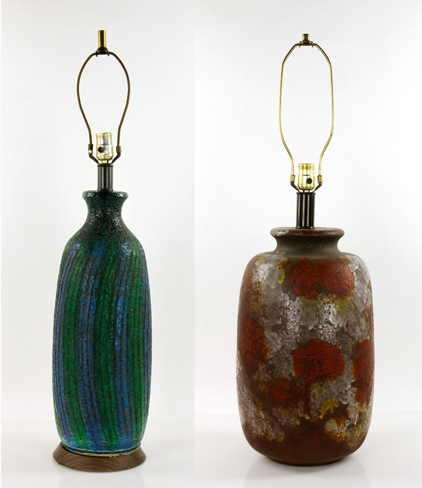 Appraisal: - Studio Pottery Lamps Lot of two studio pottery lamps