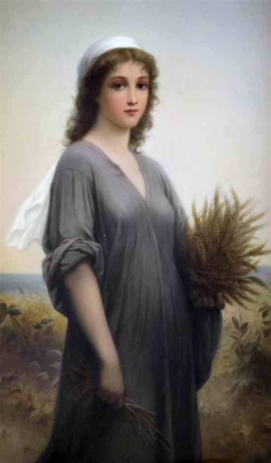 Appraisal: A KPM Berlin porcelain plaque of Ruth in the cornfield