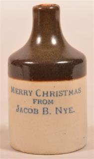 Appraisal: Jacob B Nye Stoneware Mini Advertising Jug Jacob B Nye