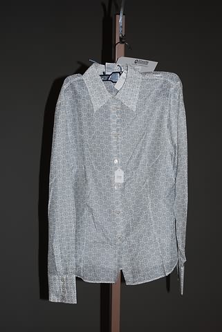 Appraisal: Giorgio Armani blue print on white button front shirt collar