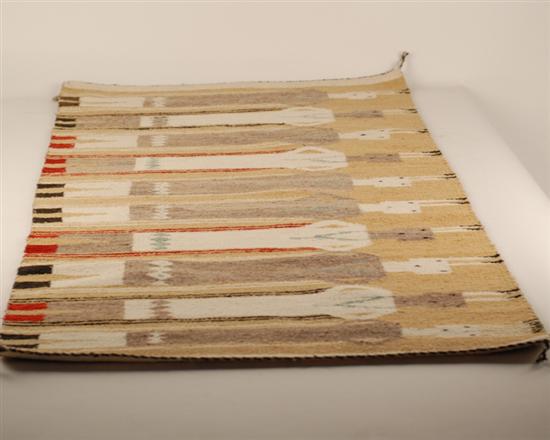 Appraisal: A Navajo Rug Woven with a Row of Native American