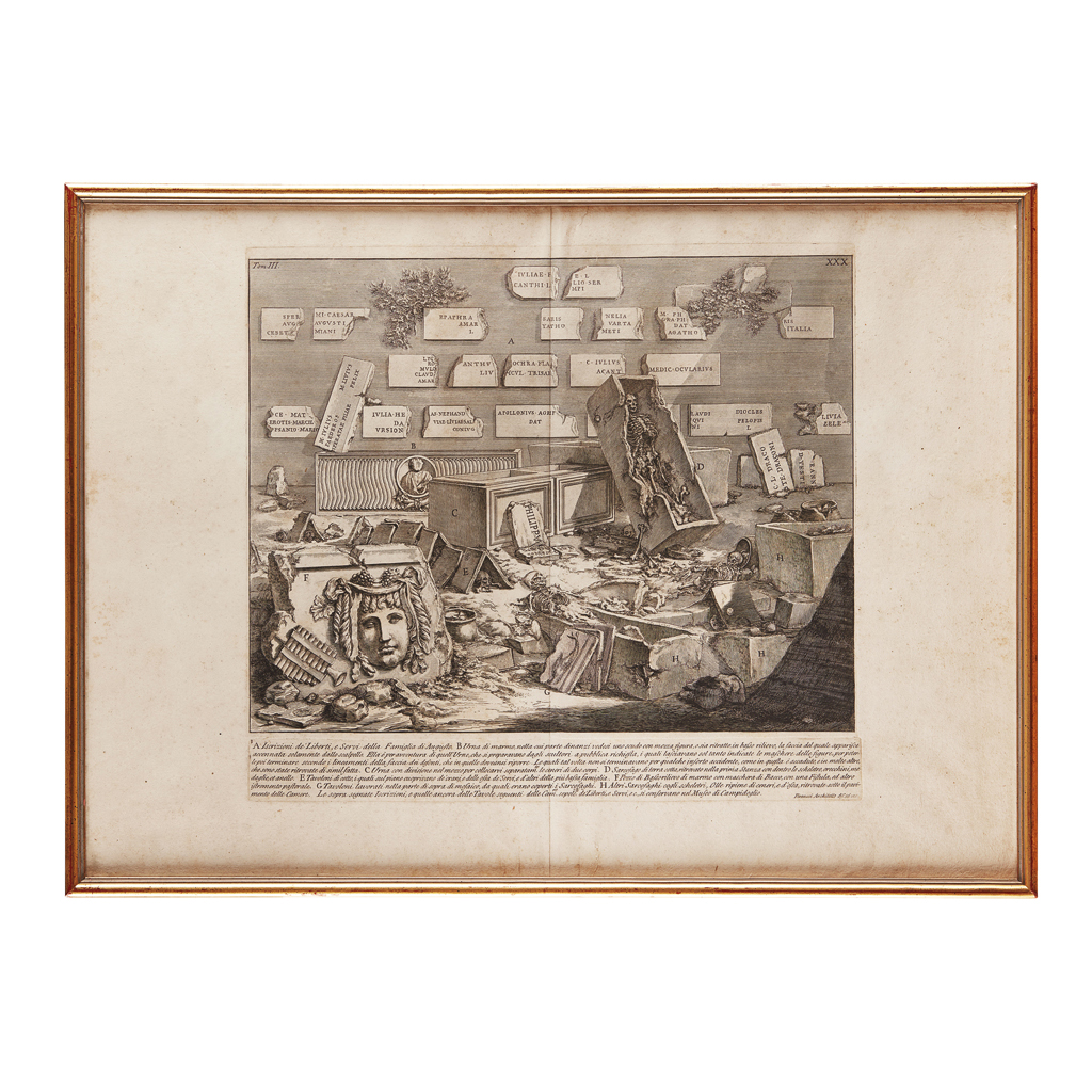 Appraisal: Piranesi Giovanni Battista etchings comprising Veduta di Altra Parte della