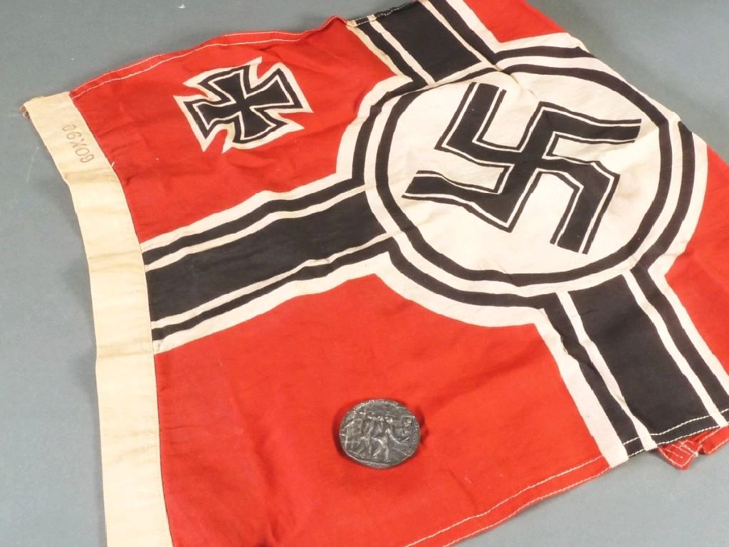 Appraisal: SCARCE' PERIOD THIRD REICH U BOAT FLAG traditional form the