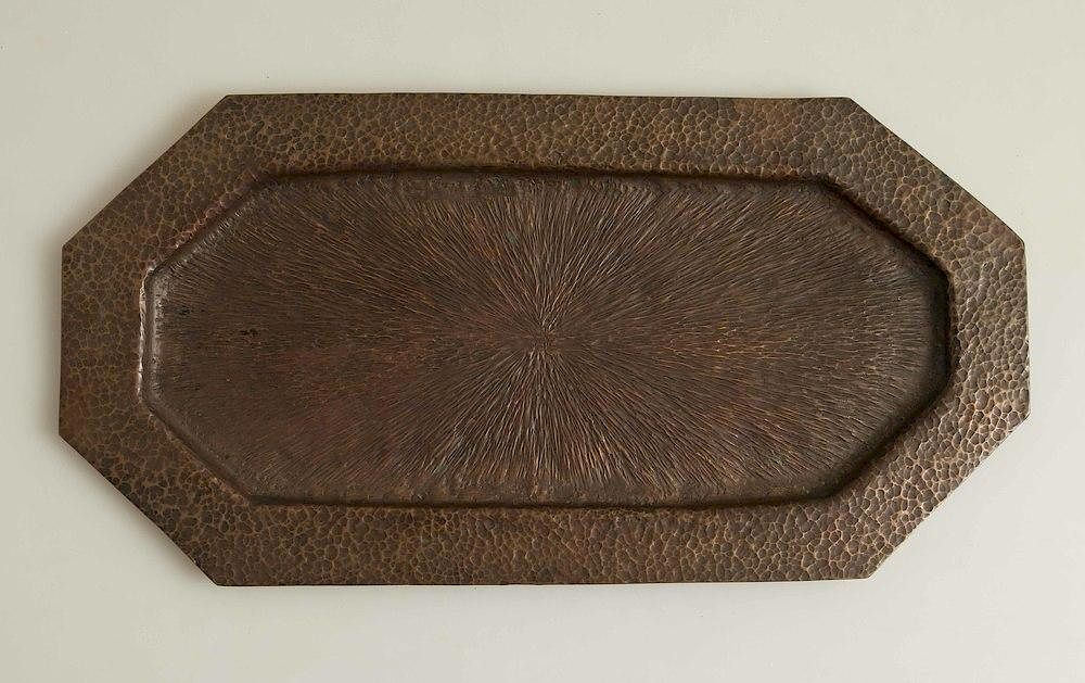 Appraisal: Dirk Van Erp Copper Tray Dirk Van Erp hammered copper