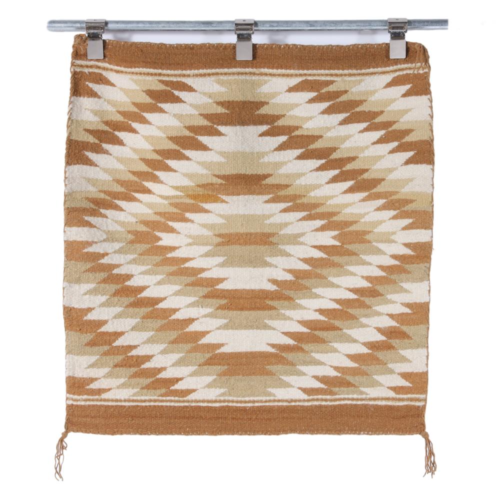 Appraisal: NATIVE AMERICAN INDIAN SADDLE BLANKET IN TAN AND CREAM X