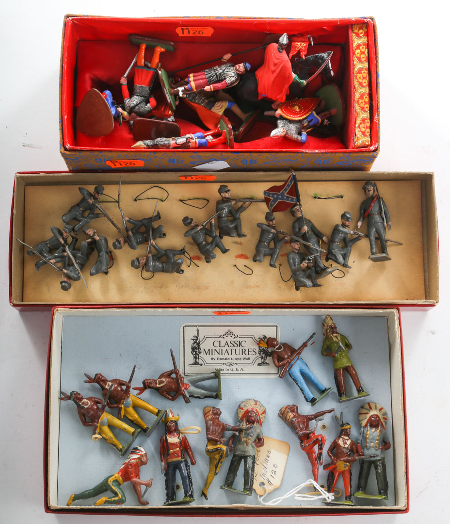 Appraisal: Assorted painted lead figures including confederate infantry Norman knights and