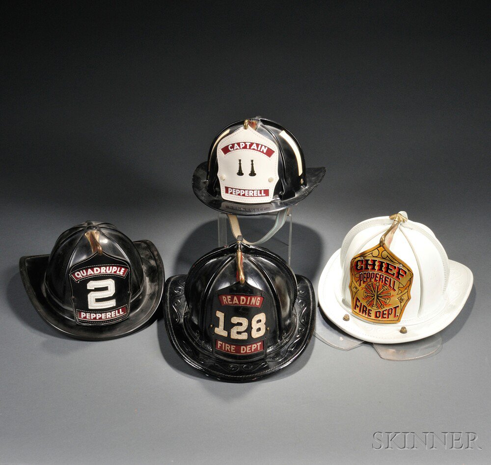 Appraisal: Four Cairns Brother Fire Helmets Clifton New Jersey th century