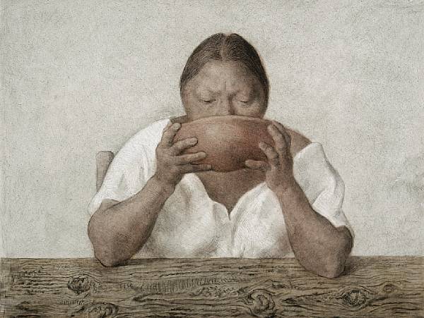 Appraisal: Francisco Z iga Mexican - Mujer con Olla B Lithograph