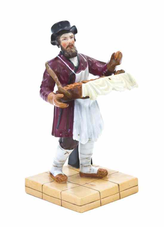 Appraisal: A Russian Porcelain Figure Kornilov Brothers depicting a man selling