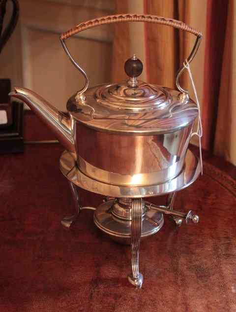 Appraisal: A LATE TH EARLY TH CENTURY SILVER PLATED TEA KETTLE