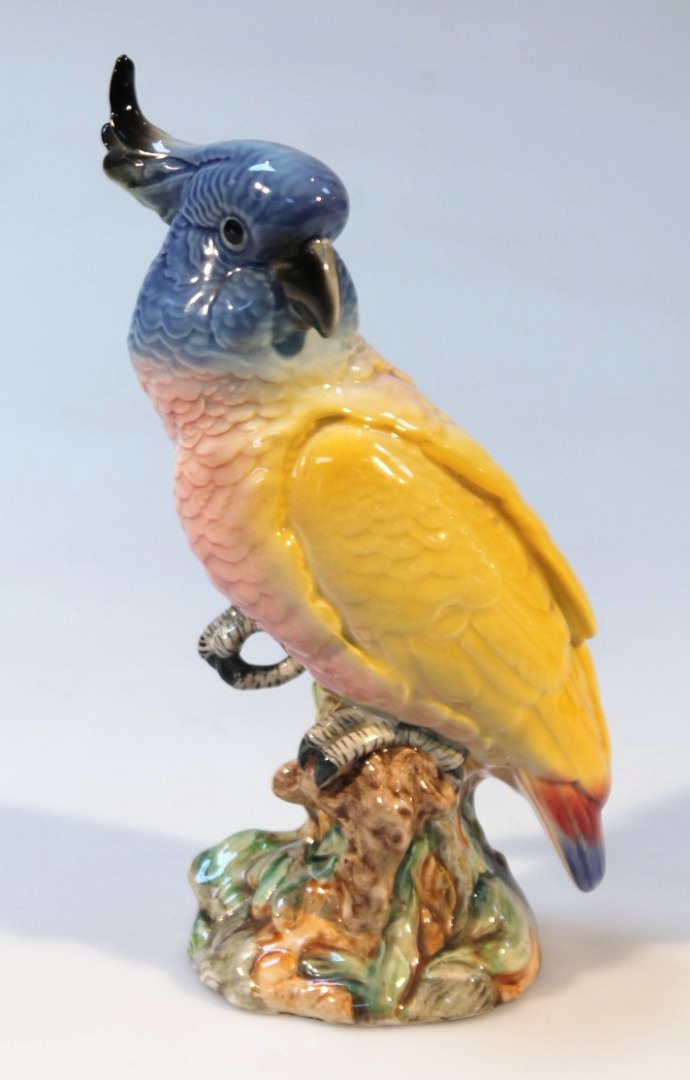 Appraisal: A Beswick cockatoo no blue green yellow and black plumage