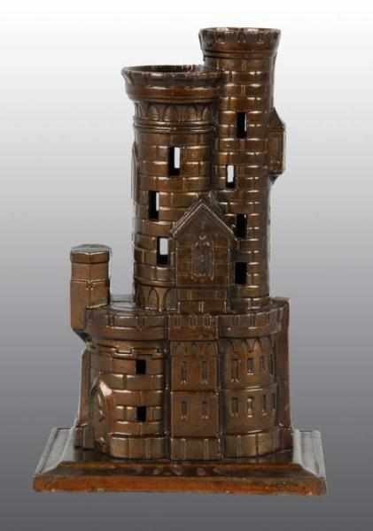 Appraisal: Cast Iron Castle with Towers Still Bank Description Manufactured by