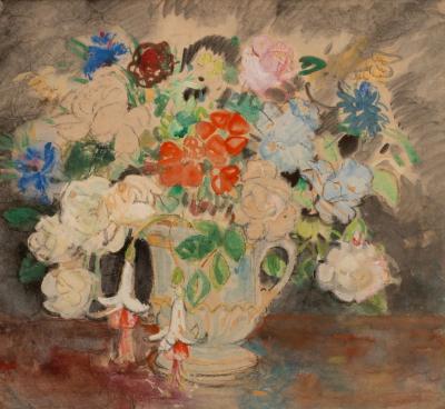 Appraisal: Margaret Fisher Prout - Flowers in White and Gold Cup