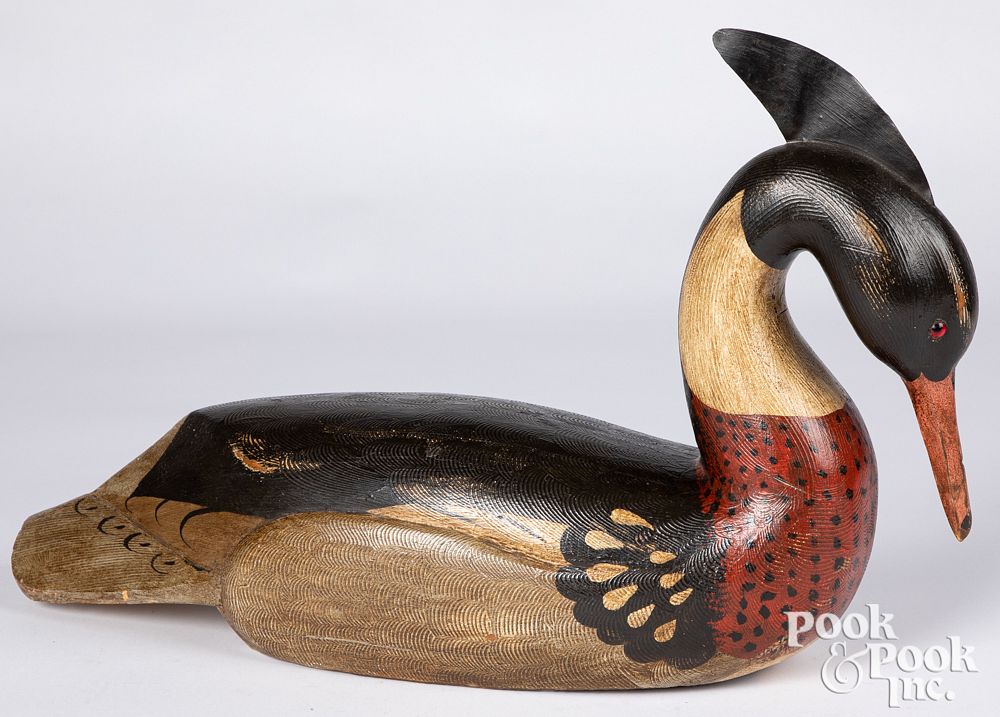 Appraisal: Brad Schifferl carved painted merganser decoy Brad Schifferl carved and