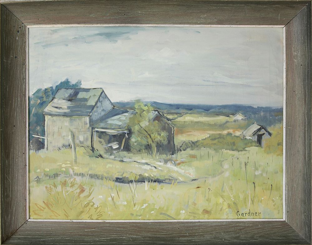 Appraisal: Pat Gardner Oil on Canvas Nantucket Grey Shingled Shack Pat