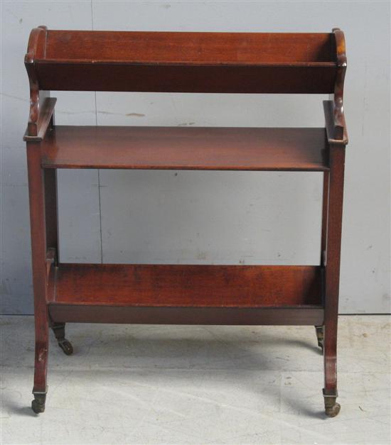 Appraisal: th Century mahogany three tier bookstand h w d in