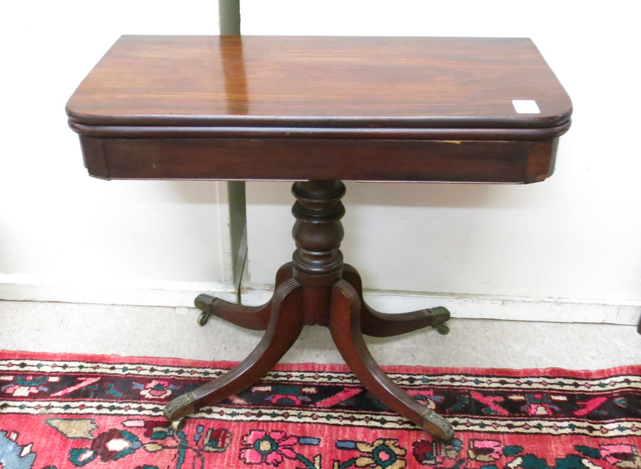 Appraisal: LATE FEDERAL PERIOD MAHOGANY GAME TABLE American th century having