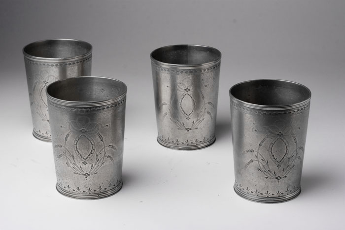 Appraisal: SET OF FOUR PEWTER BEAKERS BROADHEAD GURNEY SPORLE COMPANY SHEFFIELD