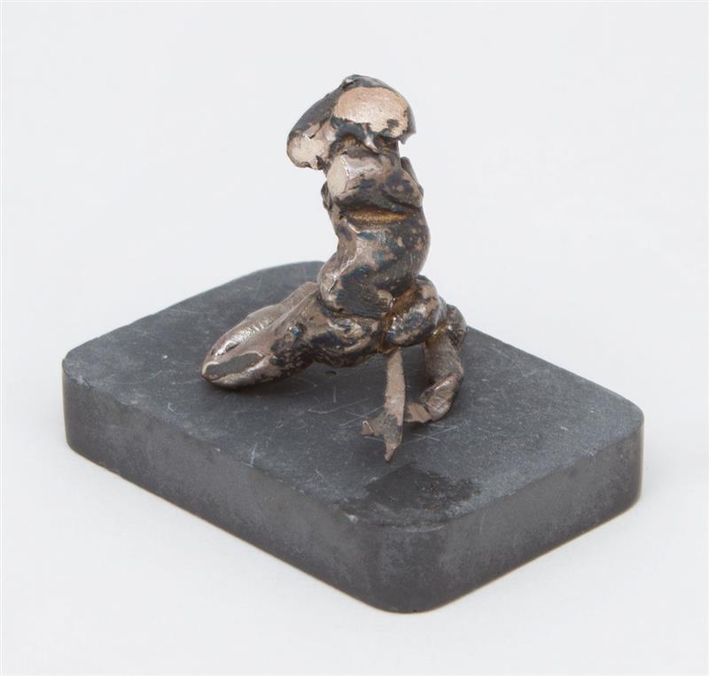 Appraisal: ROBERT GRAHAM - FIGURE Silvered metal on a slate base