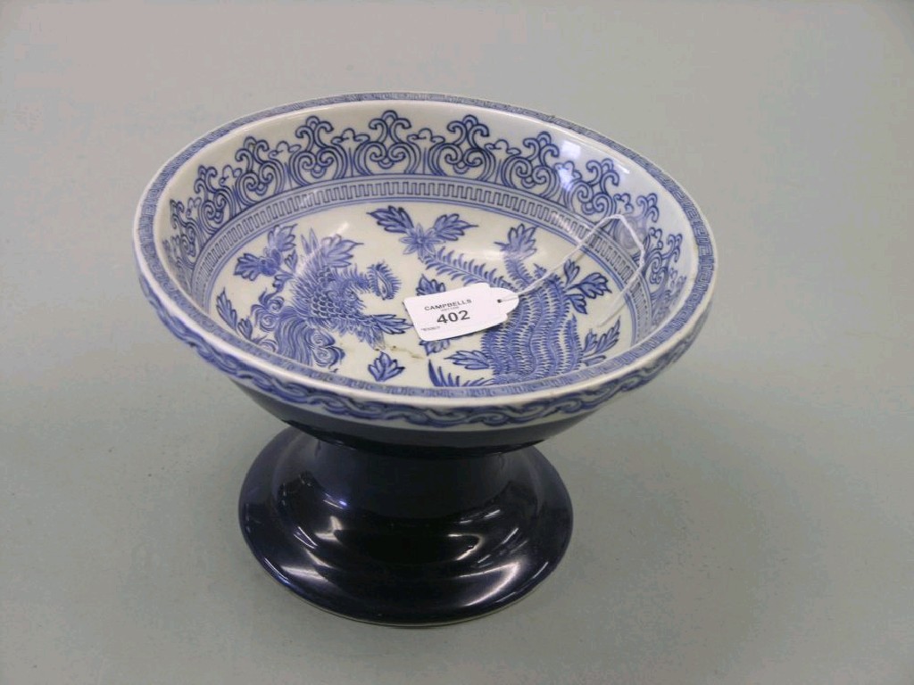 Appraisal: A large Chinese porcelain stem bowl painted with a wild