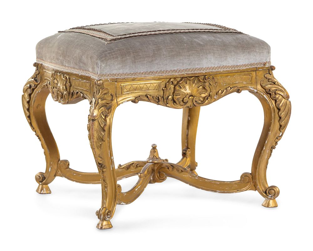 Appraisal: A Louis XV Style Giltwood Tabouret A Louis XV Style