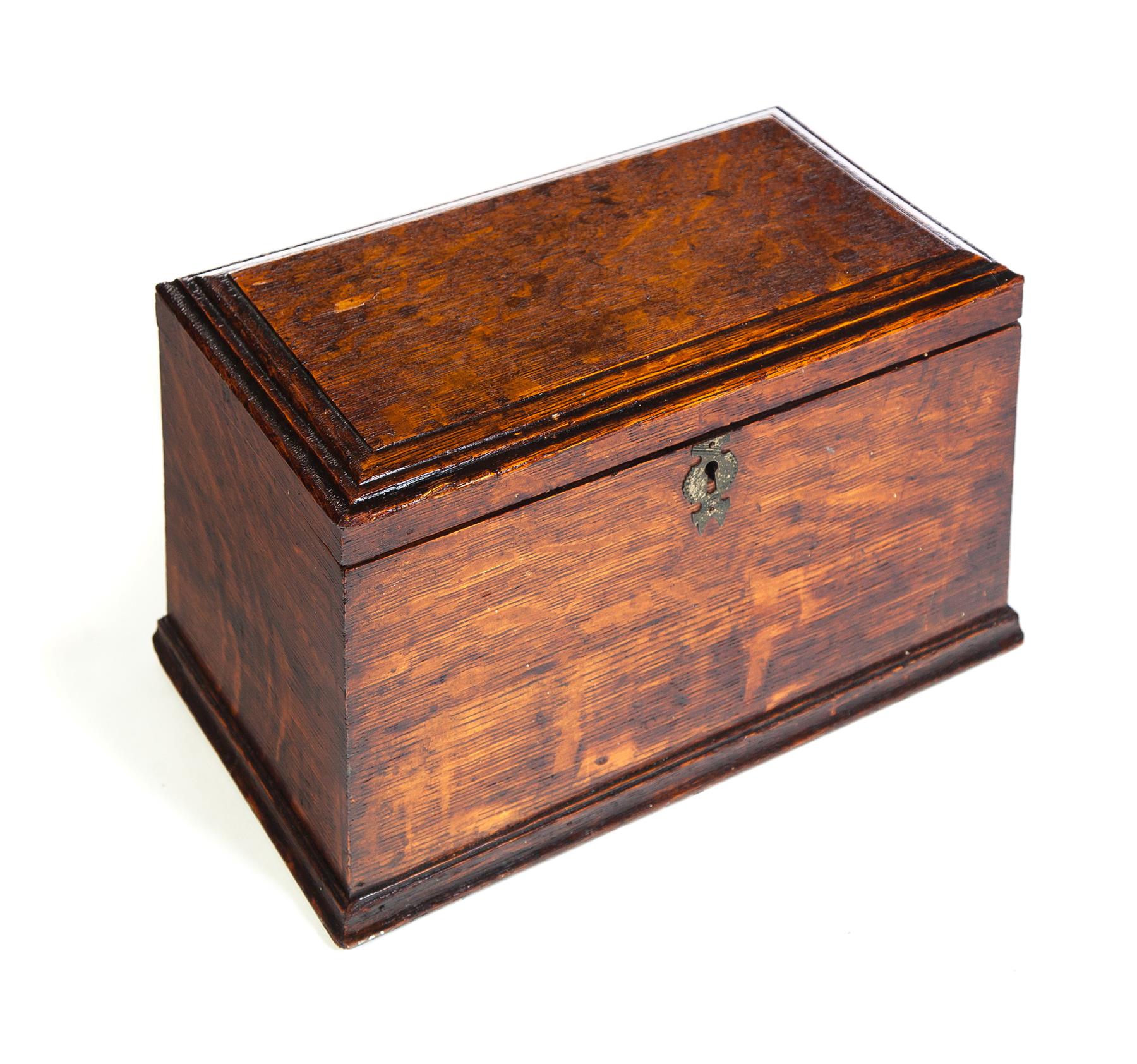 Appraisal: OAK SEWING BOX WITH ACCOUTREMENT American st quarter- th century