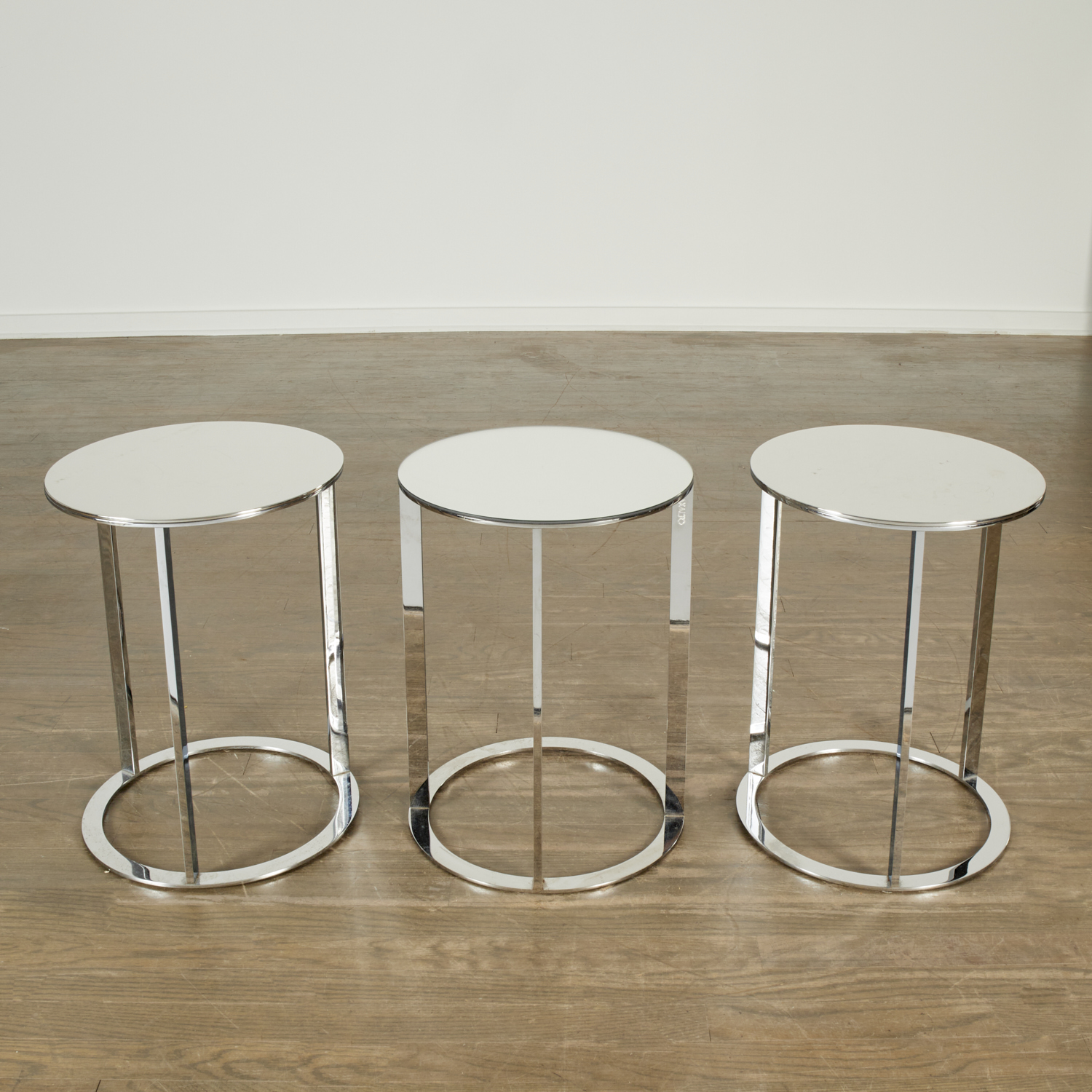 Appraisal: ANTONIO CITTERIO SIMPLICE OCCASIONAL TABLES th c Italy chromed steel