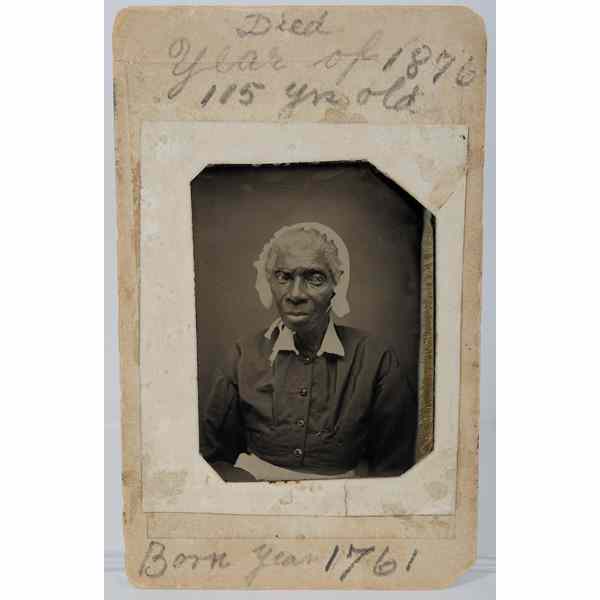 Appraisal: Tintype of an Aged African American Maid x in tintype