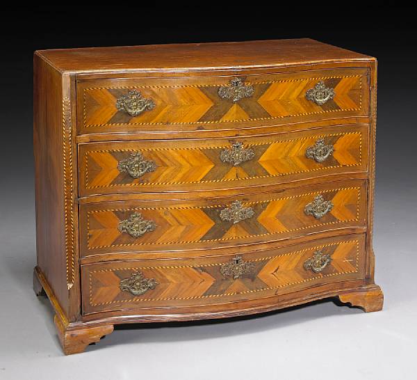 Appraisal: An Italian Rococo inlaid walnut commode second quarter th century