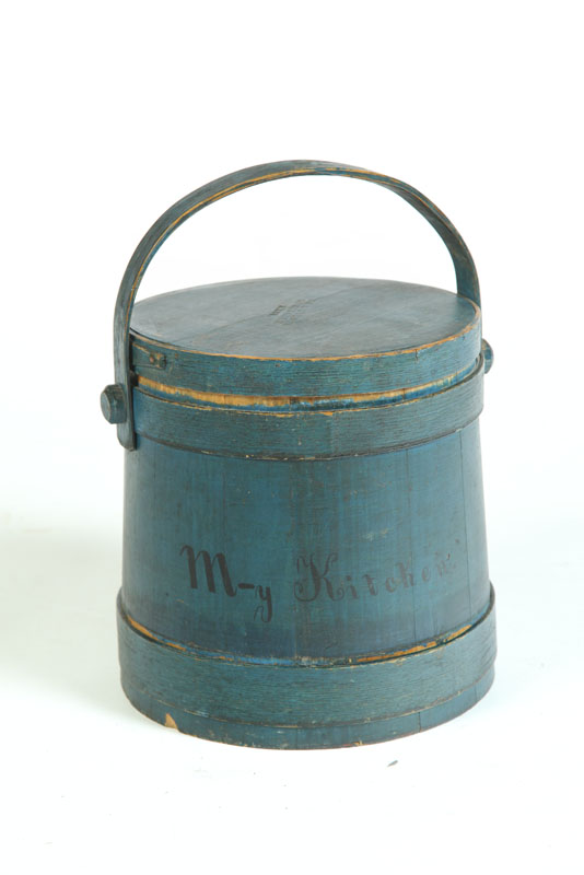 Appraisal: GOOD DECORATED FIRKIN WITH SHAKER ASSOCIATION C A Wilder South