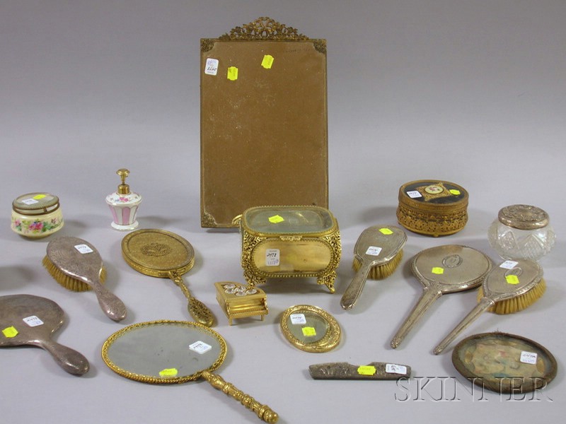 Appraisal: Seventeen Assorted Lady's Vanity Items including mirrors covered jars and