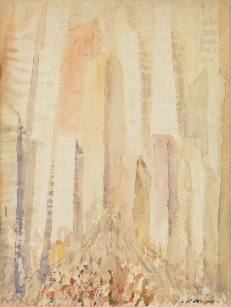 Appraisal: ABRAHAM WALKOWITZ Skyscrapers New York Watercolor on cream wove paper