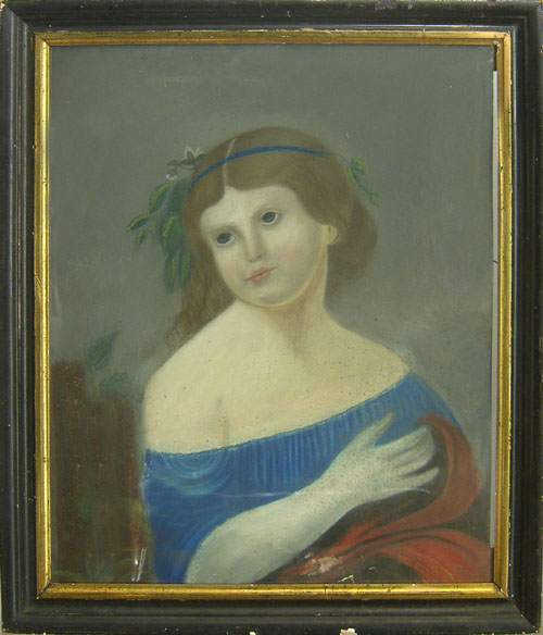 Appraisal: Pastel portrait of a girl th c x