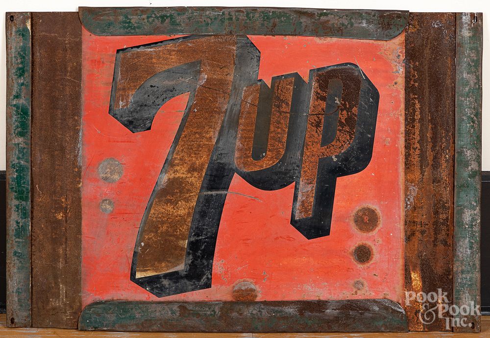 Appraisal: Painted tin UP trade sign Painted tin UP trade sign