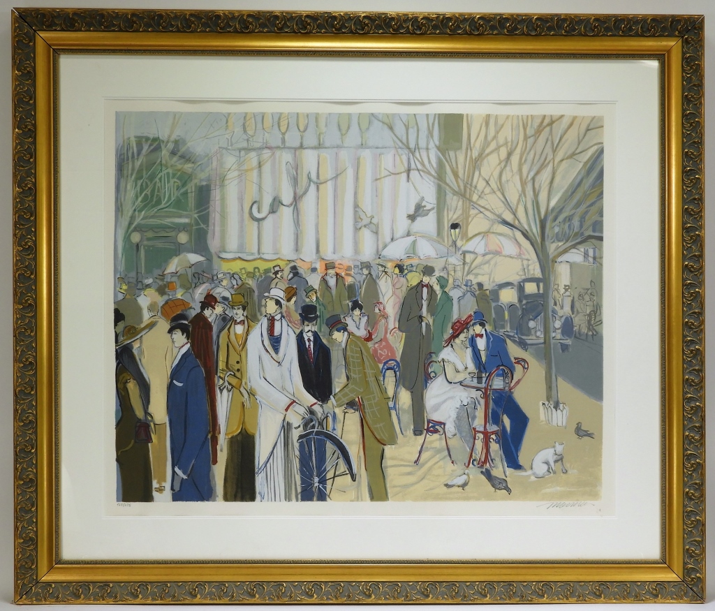 Appraisal: ISAAC MAIMON FRENCH STREET SCENE LITHOGRAPH Israel b Born to