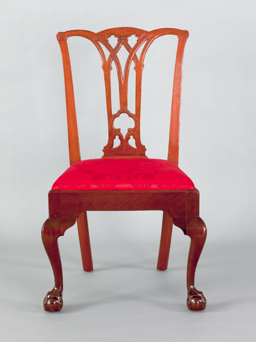 Appraisal: Philadelphia Chippendale carved mahogany side chair late th c having