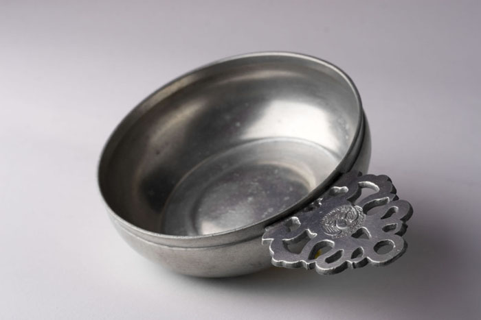 Appraisal: PEWTER PORRINGER SAMUEL HAMLIN - OR SAMUEL ELY HAMLIN -