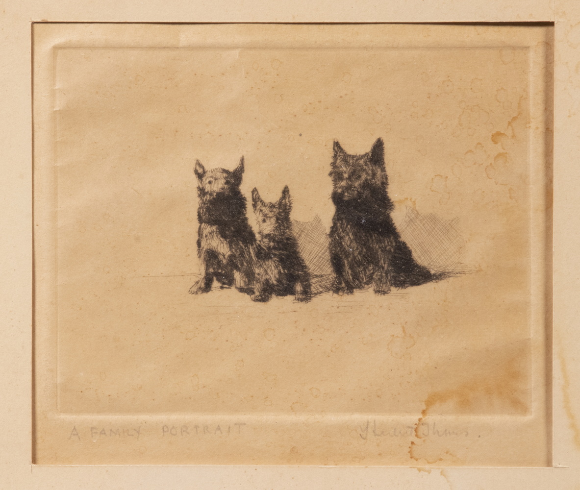 Appraisal: MARGUERITE KIRMSE CT UK - A Family Portrait three Scottie