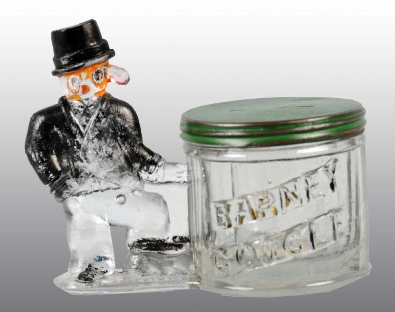 Appraisal: Glass Barney Google Candy Container Still Bank Description Super rare