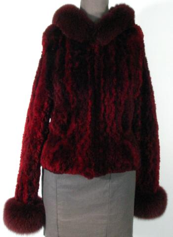 Appraisal: Omber Ruby Knitted Sheared Beaver Zipper Parka by ''Paula Lishman''