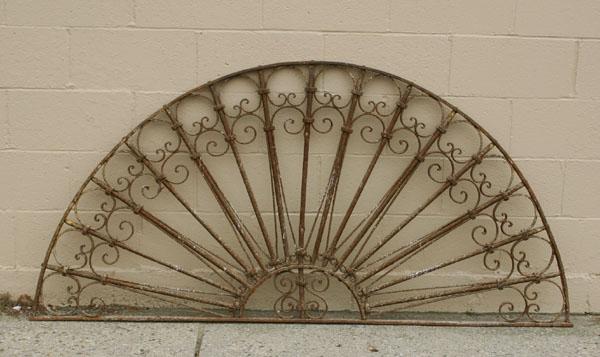 Appraisal: Cast iron architectural transom Victorian style arch H x W